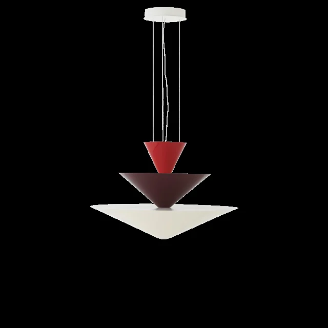 &Tradition Gio LN15 Pendelleuchte Ø92 Zinnoberrot/ Burgunder/Ecruweiß