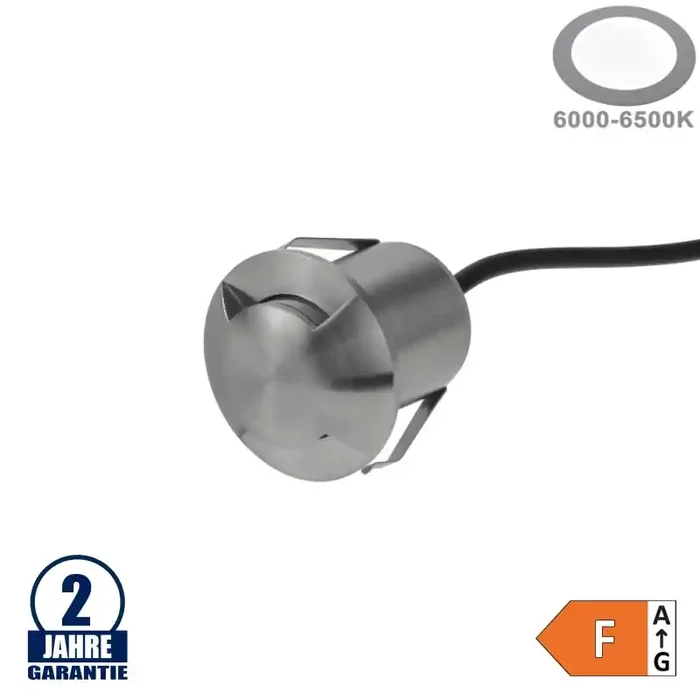 1,3W LED Bodeneinbauleuchte TwoSide-Effekt Inox 24V IP68 Kaltweiß