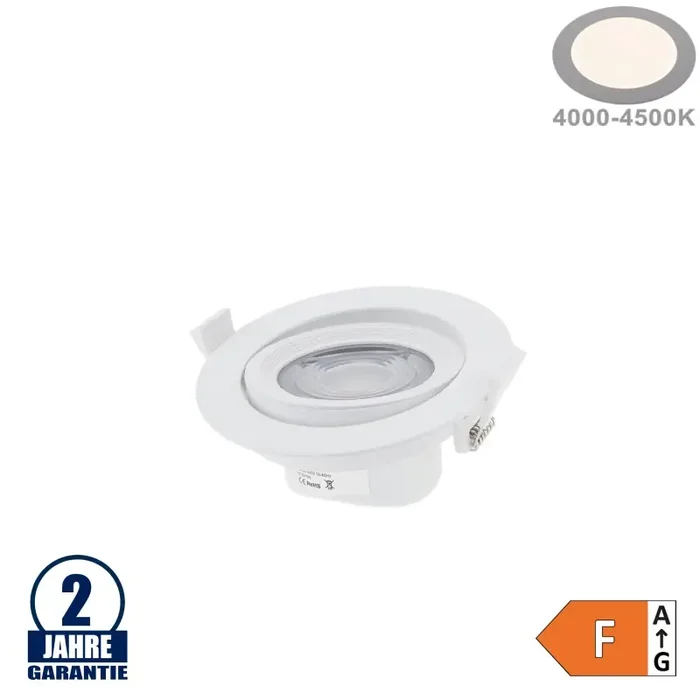 10W LED SMD Einbauleuchte Rund Schwenkbar Weiß Neutralweiß