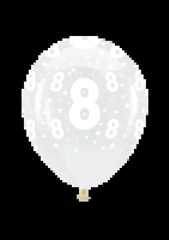 11″ Stars around Zahl „8“ (6 Stück)