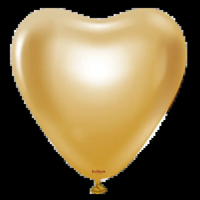 12″ Heart Satin Luxe Gold Sateen (50 Stück)
