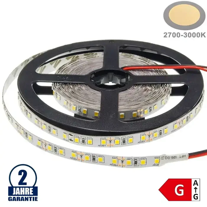 120SMD/m 9,6W/m 12V LED Streifen 3528 Warmweiß 1m