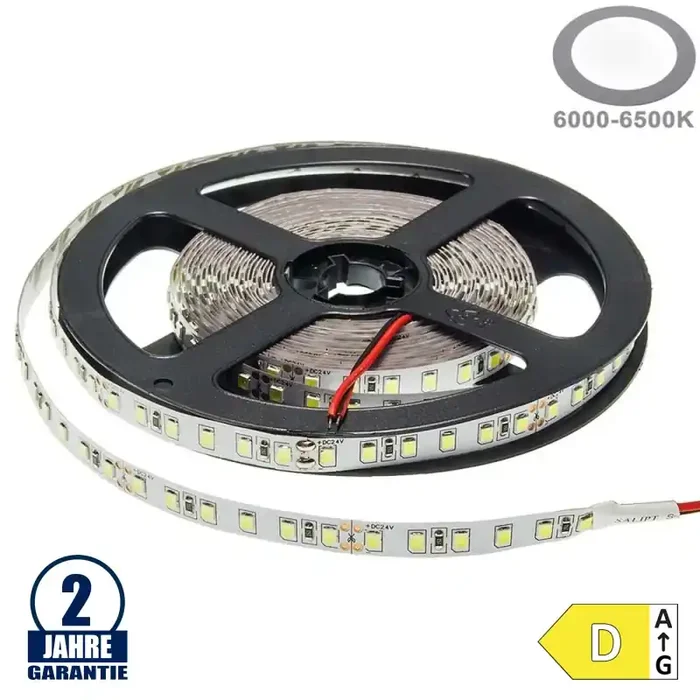 120SMD/m 9,6W/m 24V LED Streifen 3528 Kaltweiß 1m
