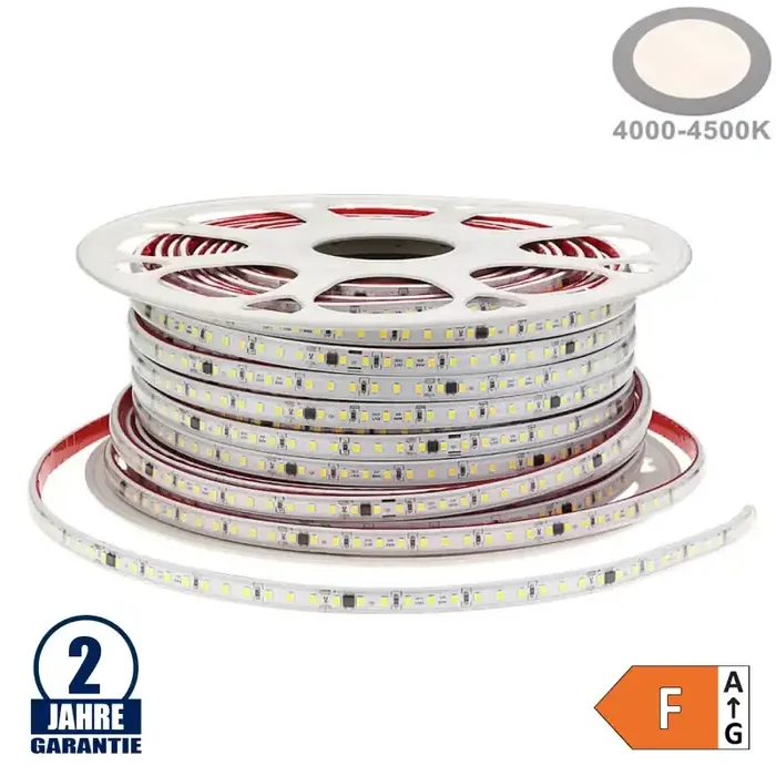 120SMD/m 9W 230V LED Streifen 2835 Wassergeschützt Neutralweiß 1m
