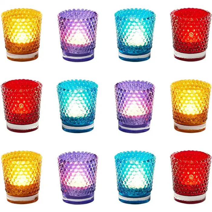 12er Set Fensterbank Deko Teelichtgläser Teelichthalter Alian