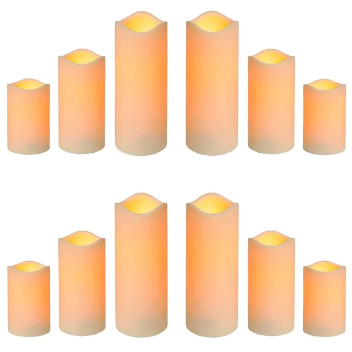 12er Set LED Kerze Stumpenkerze Outdoor