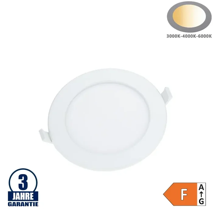 12W LED Einbauleuchte Slim Rund CCT Farbwechsel IP44