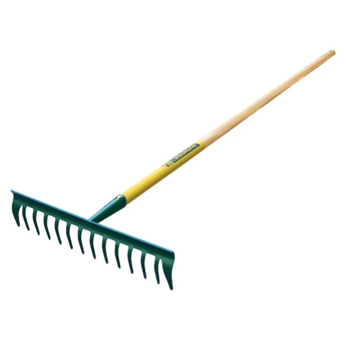 14-zinkige gekrümmte Rechen mit Holzstiel Leborgne Duopro [Größe 40 cm (16 Zoll)]