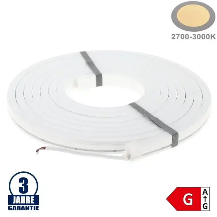 140SMD/m 10W 24V LED Flex-Neon Streifen Premium Warmweiß 5m