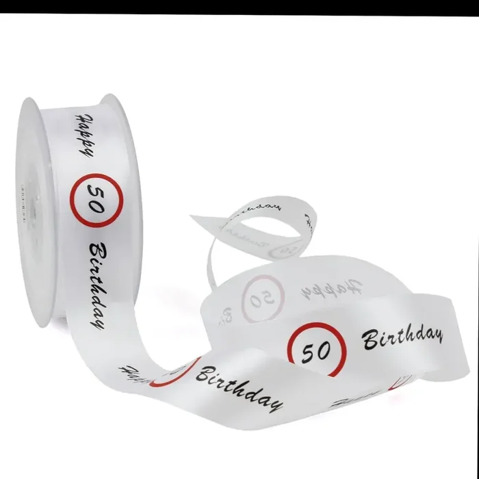 18″ Birthday „50“ White & Blue Holographic