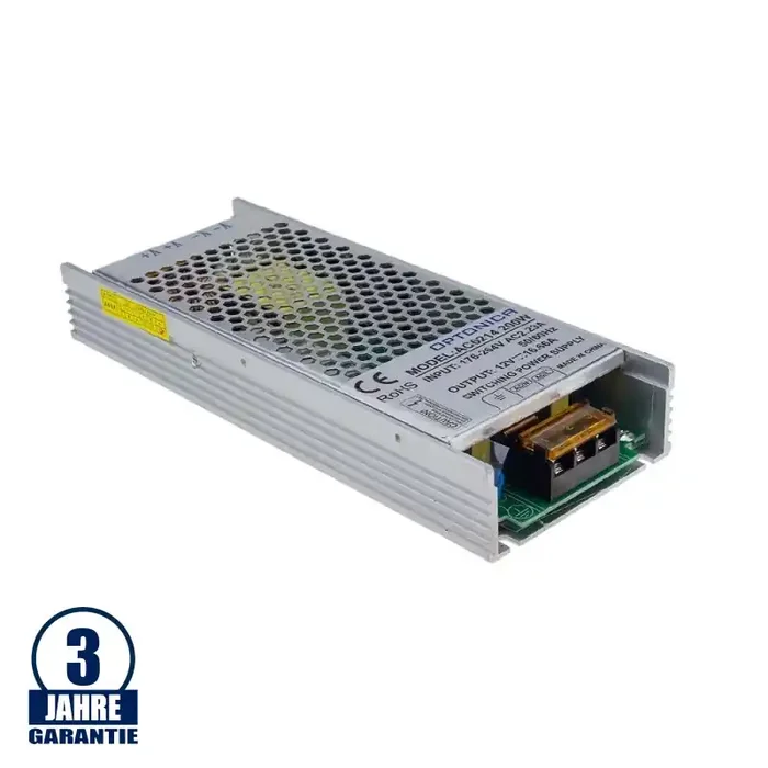 200W 12V DC Metall Netzteil Professional Slim