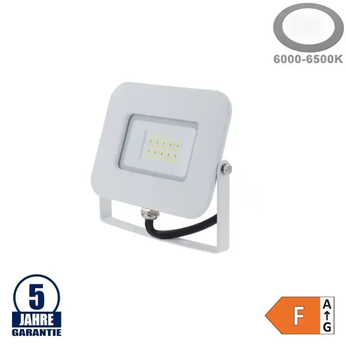 20W LED SMD Fluter Professional mit 70cm Kabel Weiß Kaltweiß