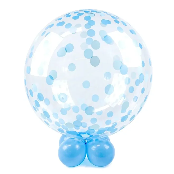 24″ Deko Bubble Confetti blau