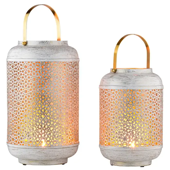 2er Set Boho Deko Windlicht Teelichthalter Kerzenhalter Anago