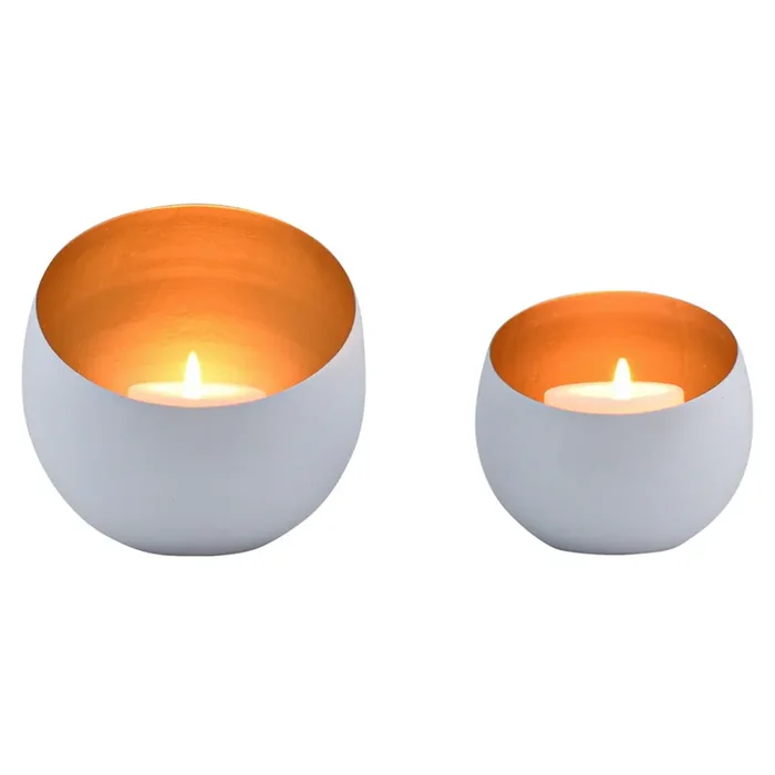 2er Set Boho Deko Windlicht Teelichthalter Kerzenhalter Juju Weiss