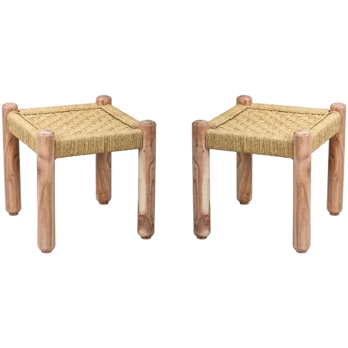 2er Set Boho Style Hocker Sitzkocker Josue 36cm