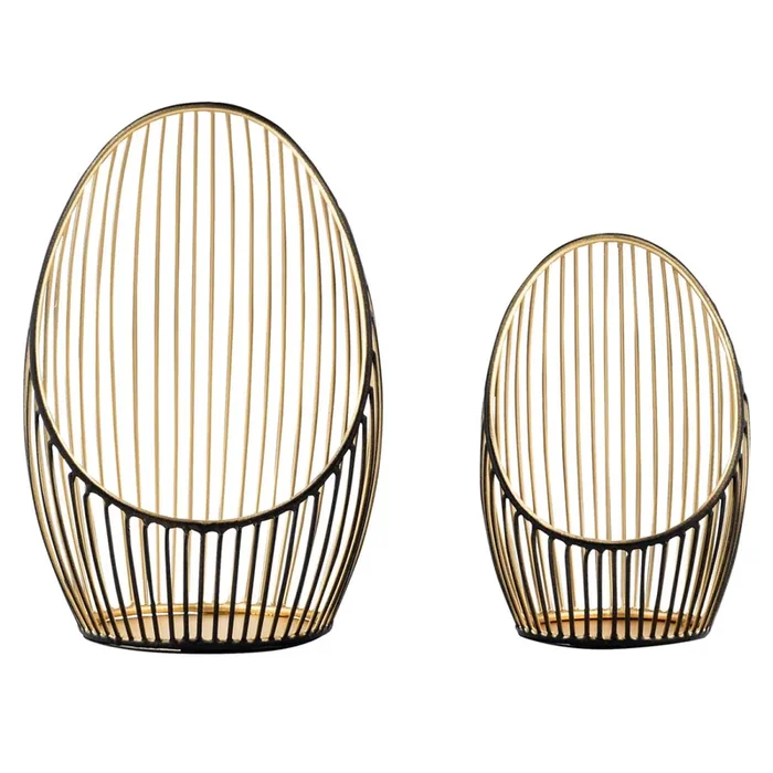 2er Set Deko Aesthetic Teelichthalter Kerzenhalter Dekoobjekt Palmis Schwarz