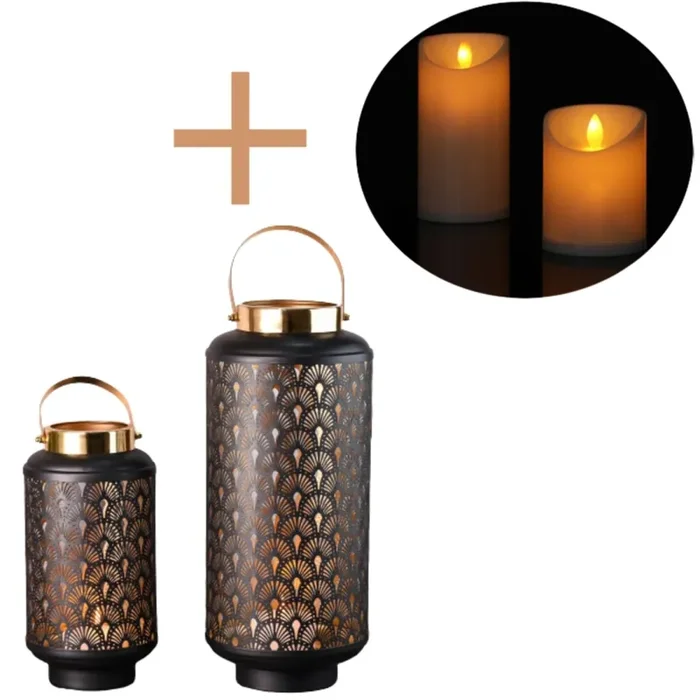 2er Set LED Gartenwindlicht Garten Laterne Balkon Deko Braga