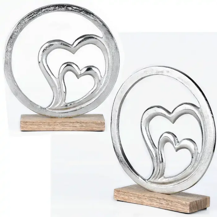 2er Set Love Dekoaufsteller Dekoobjekt Silber Amour -11-