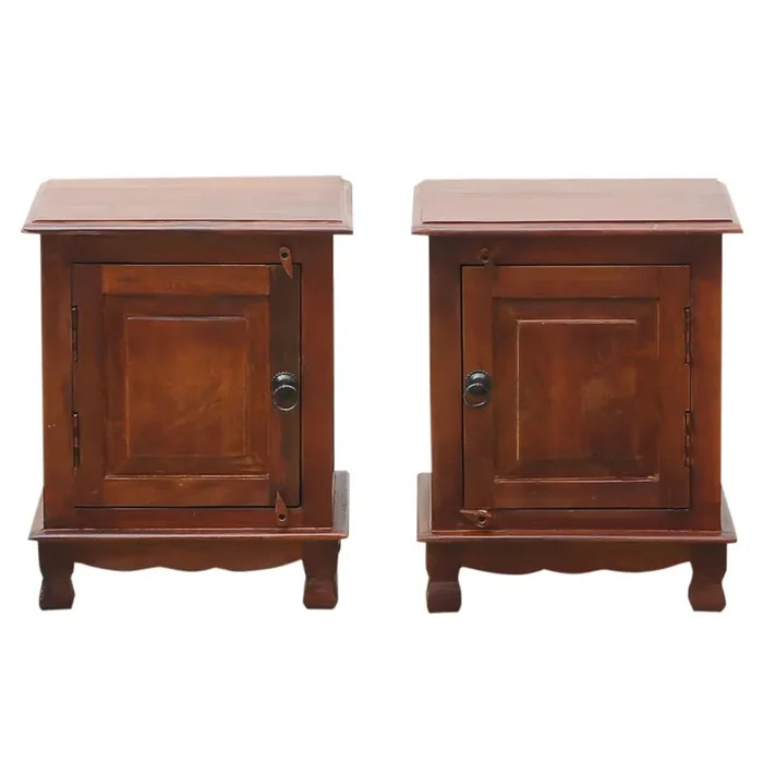 2er Set Nachttisch Abigale – Massivholz 50 cm, im Vintage-Stil