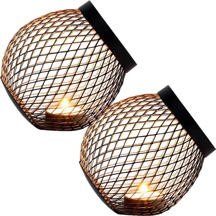 2er Set Skandinavische Deko Teelichthalter Kerzenhalter Windlichter Sanim