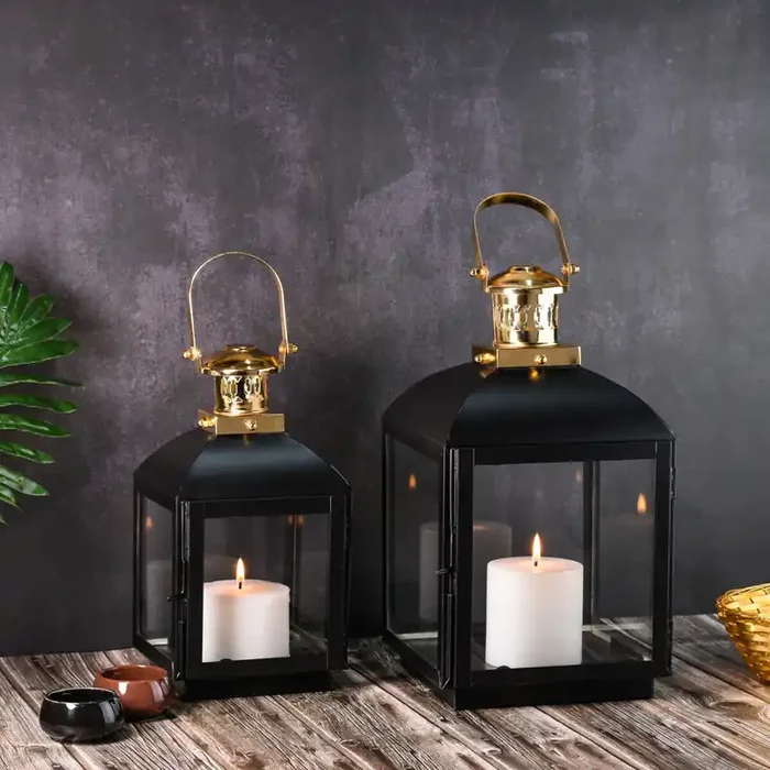 2er Set Skandinavisches Design Balkon Windlicht Gartenlaterne Eilin