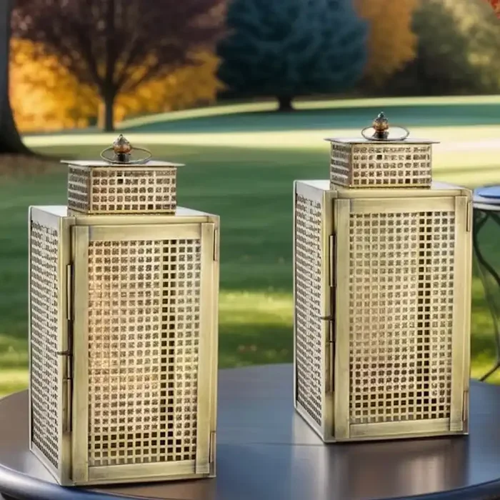 2er Set Vintage Gartenwindlicht Balkon Windlicht Gartenlaterne Gjola