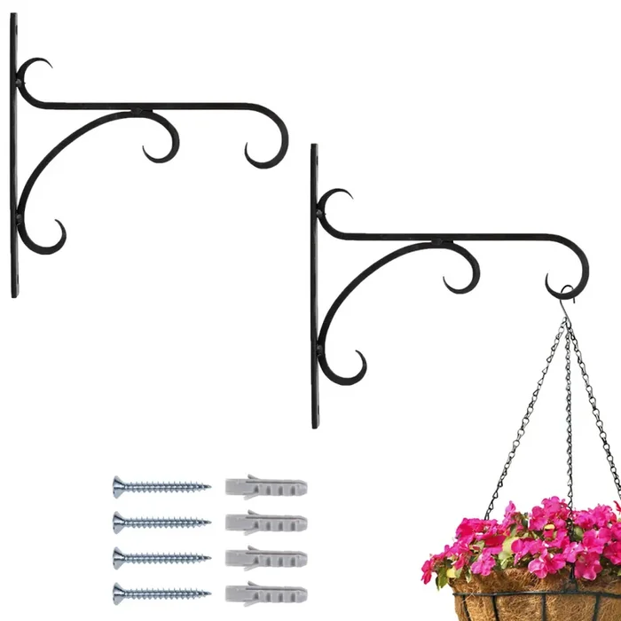 2er Set Wandhaken fuer Blumenampel Laternenhaken Zaafa