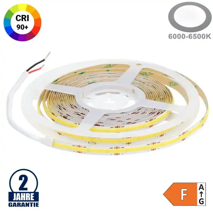 320SMD/m 10W/m 24V COB LED Streifen CRI90+ Kaltweiß 1m