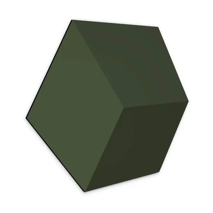 3D Hexagon – Alu-Dibond Dunkelgrün