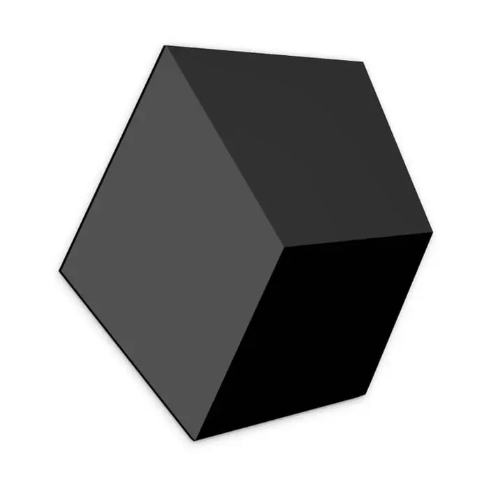 3D Hexagon – Alu-Dibond Schwarz