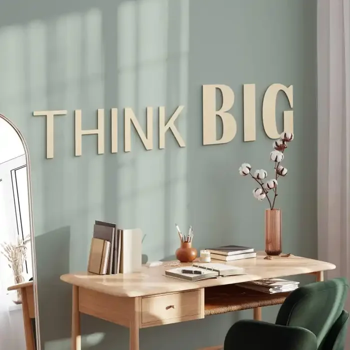 3D Holz Schriftzug THINK BIG – Pappel