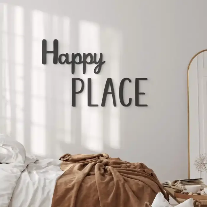 3D Schriftzug Happy Place – MDF Deko