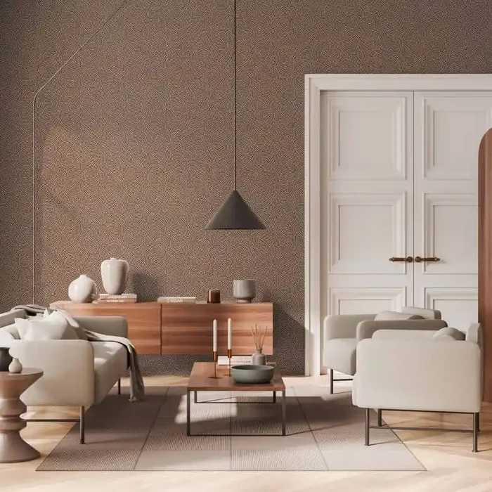 3D-Tapete mit Linienmuster Kupfer Anthrazit – Vliestapete modern glänzend