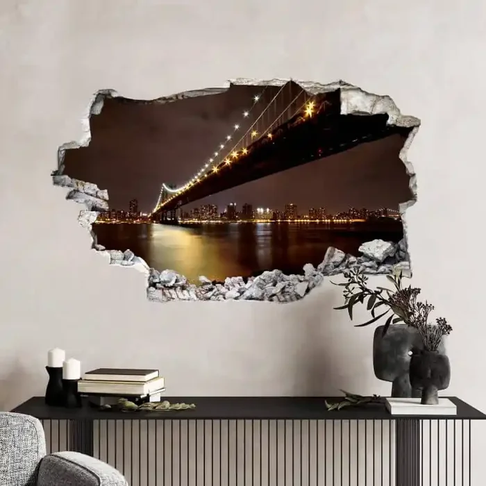 3D Wandtattoo Manhattan Bridge at Night