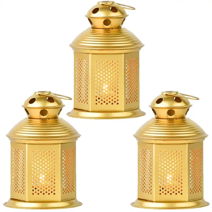 3er Set Retro Laterne Teelichthalter Onal 18cm