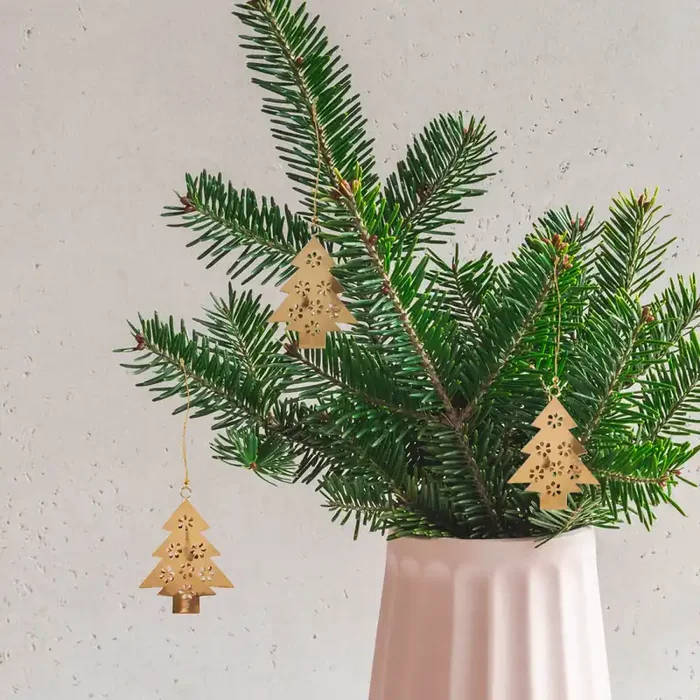 3er Set Weihnachtsanhänger Weihnachtsdeko Weihnachtsbaum Gold