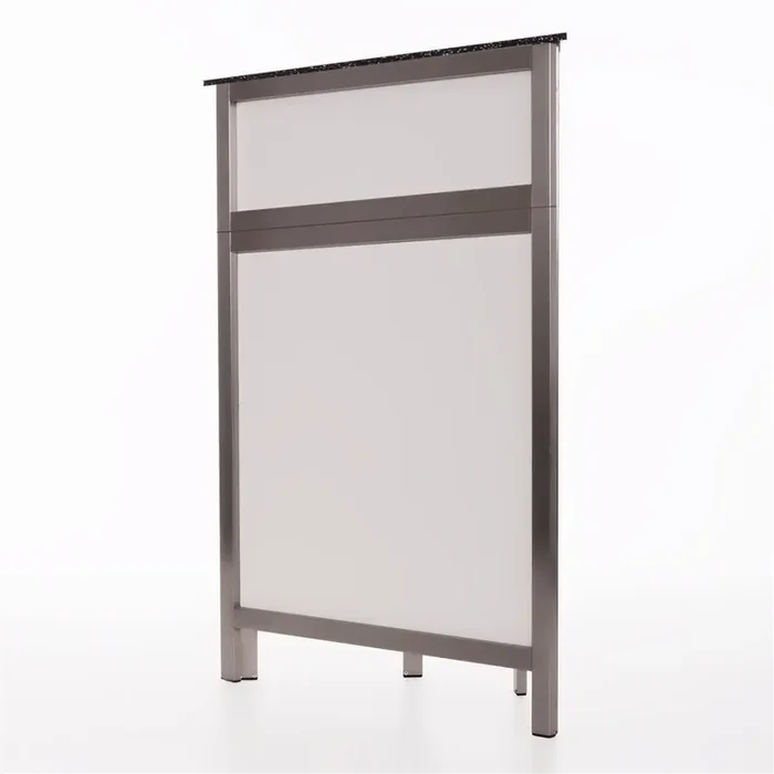 45° corner piece for multi-counter, front white Stracciatella