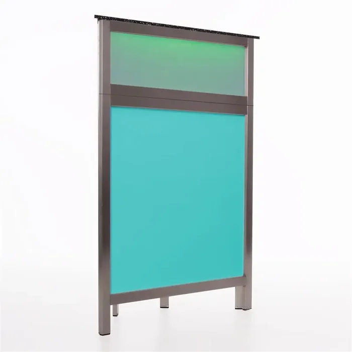 45° corner piece for multi-counters with LED light box front Makrolon PE black/white