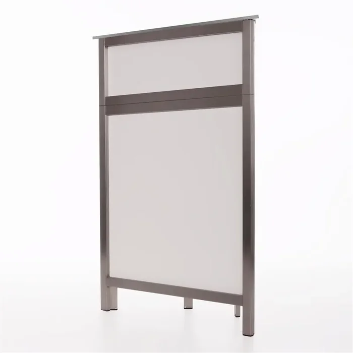 45° corner piece for multi-counters with stainless steel surface