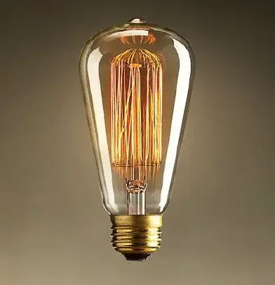 4er Set Glühfadenlampe „Squirrelcage“ 40W Vintage E27 Kohlefadenglühbirne Edison Tropfen