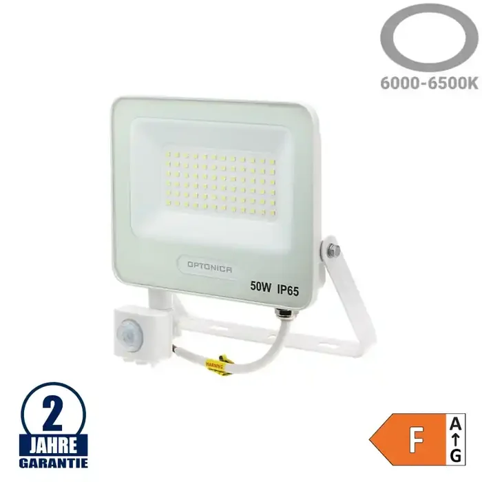 50W LED SMD Fluter Weiß Kaltweiß mit Bewegungsmelder