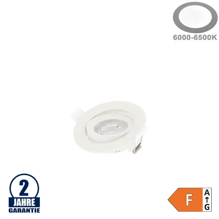 5W LED SMD Einbauleuchte Rund Schwenkbar Weiß Kaltweiß