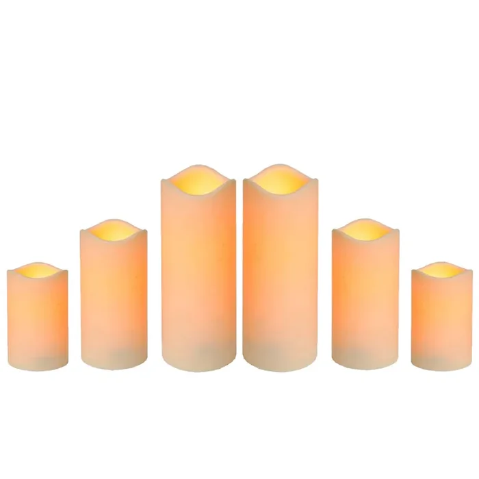 6er Set LED Kerze Stumpenkerze Outdoor