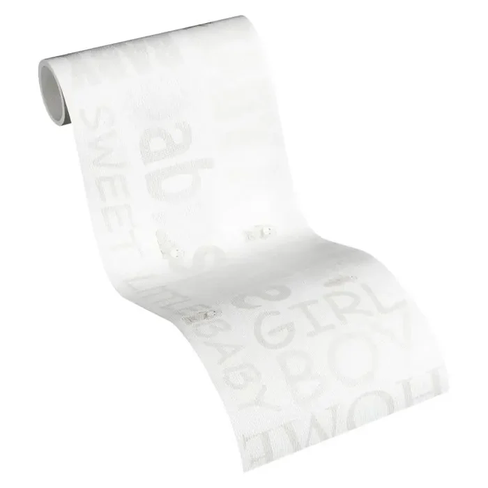 A.S. Création Bordüre Little Stars Borte mit Schrift Kinderzimmer für Babys creme, metallic, weiß