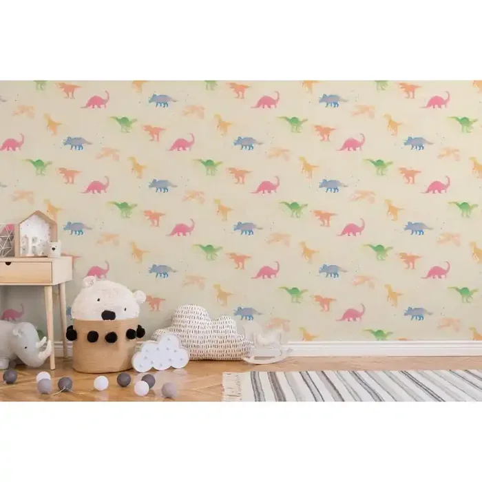 A.S. Création Kinderzimmertapete Little Love Vliestapete mit Dinosauriern bunt, beige, rosa, blaurün
