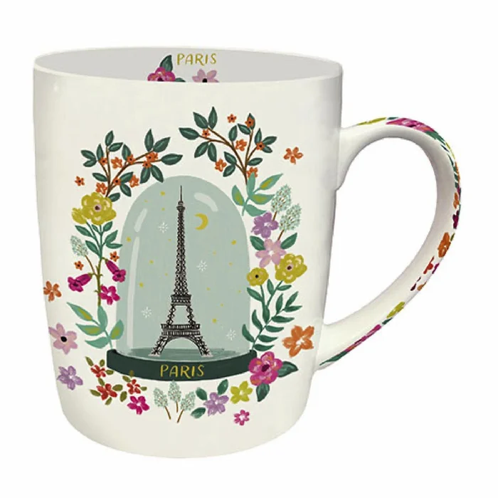 Abgerundete Tasse + Schachtel Kiub Paris Je T Adore [Größe 340 ml]