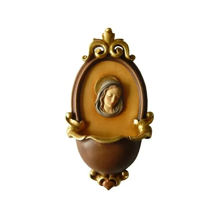 Acquasantiera con busto di maria