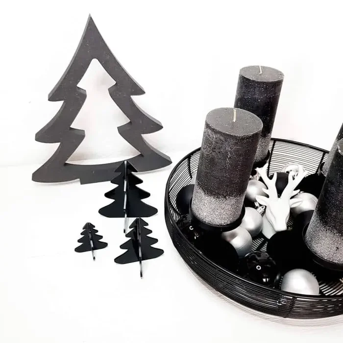 Acryl-Tischdeko Tannebaum (6-teilig)
