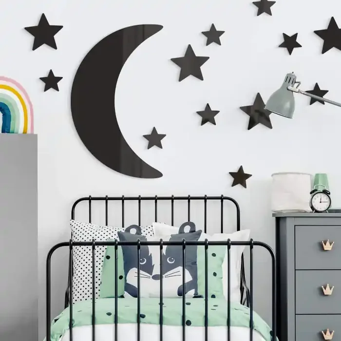 Acryldeko Mond und Sterne